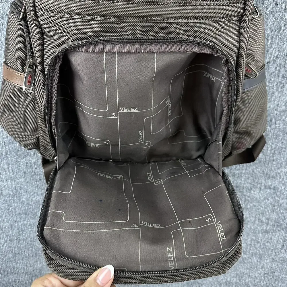 Velez Mens Leather Backpack Brown Soft Case Travel Daypack Office Work Casual